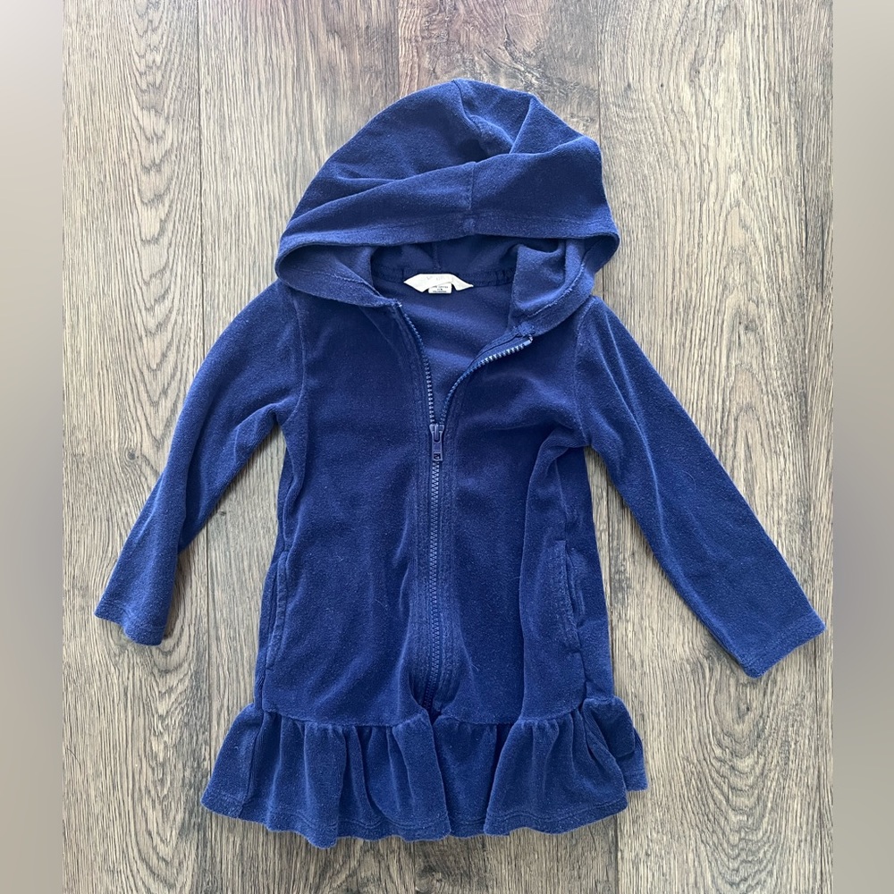 Navy Blue 2T Terry Cloth Swimsuit Coverup